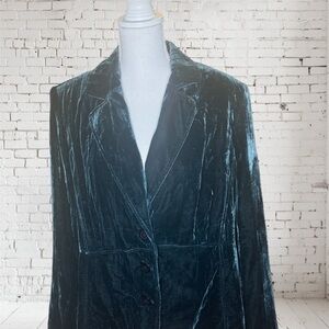 Lane Bryant, size 18 crinkle velvet green jacket